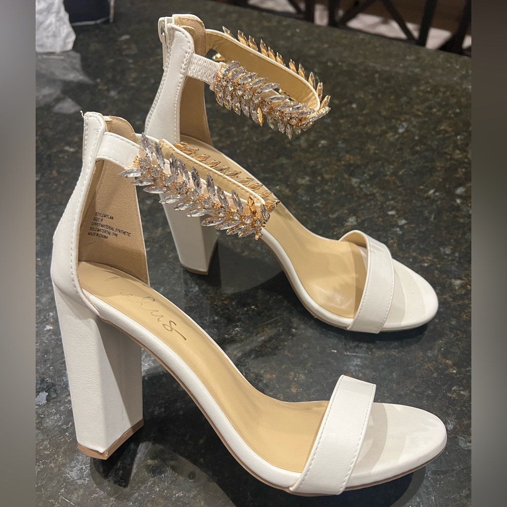 Lulus White Chunky High Heel Sandals